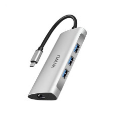 Хаб Wiwu Adapter Alpha USB-C 6 в 1 A631STR silver для MacBook / iMac / iPad