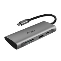 Хаб Wiwu Alpha HUB 731HP 7 in 1 gray  для MacBook / iMac / iPad