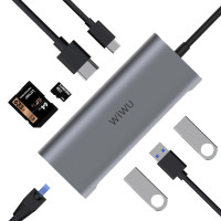 Хаб Wiwu Alpha HUB 831HRT 8 in 1 gray  для MacBook / iMac / iPad