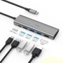 Хаб Wiwu Adapter Apollo 5 в 1 USB-C to 3xUSB3.0 + 1xType-C + 1xHDMI  HUB gray  для MacBook / iMac / iPad