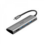 Хаб Wiwu Adapter Apollo 5 в 1 USB-C to 3xUSB3.0 + 1xType-C + 1xHDMI  HUB gray  для MacBook / iMac / iPad