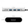 Хаб Wiwu Adapter Apollo 5 в 1 USB-C to 3xUSB3.0 + 1xType-C + 1xHDMI  HUB silver  для MacBook / iMac / iPad