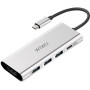Хаб Wiwu Adapter Apollo 5 в 1 USB-C to 3xUSB3.0 + 1xType-C + 1xHDMI  HUB silver  для MacBook / iMac / iPad