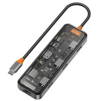 Хаб Wiwu Cyber HUB CB008 8 in 1 gray  для MacBook / iMac / iPad